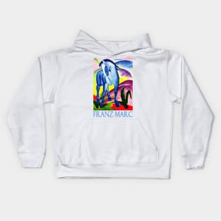 Blue Horse by Franz Marc Kids Hoodie